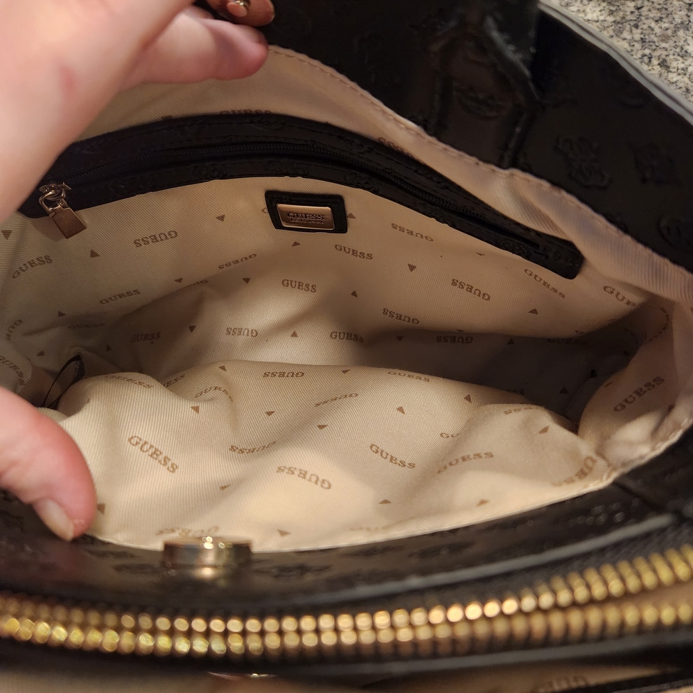 GUESS Black Embossed Women's Handbag - Picture 10 of 12